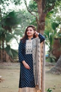 Young woman in traditional indian clothing outdoors
