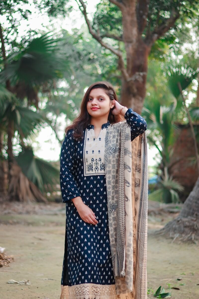 Young woman in traditional indian clothing outdoors
